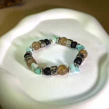 Load image into Gallery viewer, Orange Strawberry Quartz Lava Beads Bracelet 橘色草莓晶火山石手串