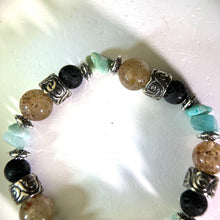 Load image into Gallery viewer, Orange Strawberry Quartz Lava Beads Bracelet 橘色草莓晶火山石手串