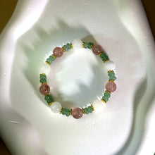 Load image into Gallery viewer, Red Strawberry Quartz White Nephrite Beads Bracelet 红色草莓晶和田玉白玉手串