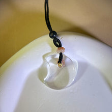 Load image into Gallery viewer, Clear Quartz Moon Pendant Necklace 白水晶月牙吊坠项链