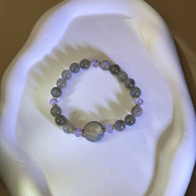 Load image into Gallery viewer, Labradorite Amethyst Beads Bracelet 拉长石灰月光石紫水晶手串