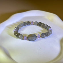 Load image into Gallery viewer, Labradorite Amethyst Beads Bracelet 拉长石灰月光石紫水晶手串