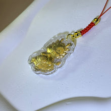 Load image into Gallery viewer, 999 Gold Foil Year of Dragon Souvenir Coin Ornament Cell Phone Charm Key Charm Bag Charm 999金箔龙年纪念币挂饰手机链钥匙链包挂