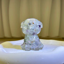 Load image into Gallery viewer, Fluorite Resin Dog 萤石滴胶小狗