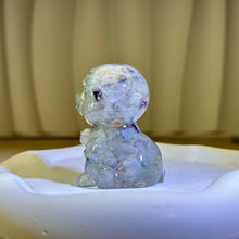 Load image into Gallery viewer, Fluorite Resin Dog 萤石滴胶小狗
