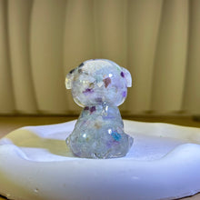 Load image into Gallery viewer, Fluorite Resin Dog 萤石滴胶小狗