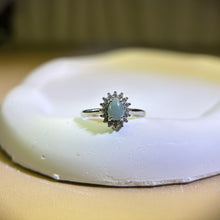 Load image into Gallery viewer, Blue Jade Adjustable Ring 糯种蓝水翡翠镶嵌活口戒指