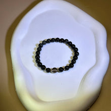 Load image into Gallery viewer, Rainbow Sheen Obsidian Smoky Quartz Beads Bracelet 彩眼黑曜石茶水晶手串