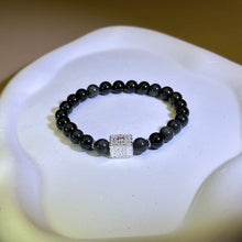 Load image into Gallery viewer, Rainbow Sheen Obsidian Beads Bracelet 彩眼黑曜石手串