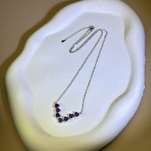 Load image into Gallery viewer, Amethyst Love Heart Pendant Necklace 紫水晶爱心镶嵌吊坠项链