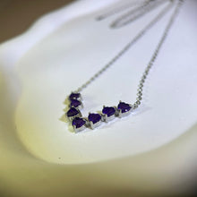 Load image into Gallery viewer, Amethyst Love Heart Pendant Necklace 紫水晶爱心镶嵌吊坠项链