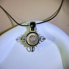 Load image into Gallery viewer, Red Hematoid Quartz Vajra Pestle Pendant 红色胶花水晶镶嵌降魔杵吊坠