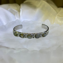 Load image into Gallery viewer, Labradorite Adjustable Bangle 拉长石灰月光石镶嵌活口手镯