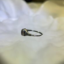 Load image into Gallery viewer, Black Sunstone Adjustable Ring 黑骨干石黑色太阳石镶嵌活口戒指