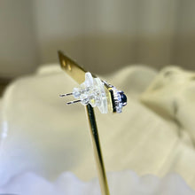 Load image into Gallery viewer, 925 Silver Blue Jade Earrings 糯冰种蓝水翡翠镶嵌银耳钉