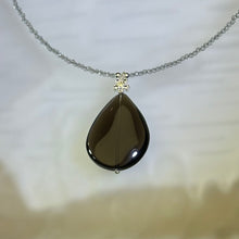 Load image into Gallery viewer, Smoky Quartz Water Drop Pendant Beads Necklace 茶水晶水滴吊坠珠链项链