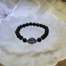 Load image into Gallery viewer, Obsidian Chariote Beads Bracelet 黑曜石紫龙晶手串