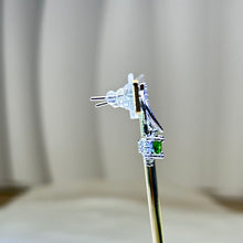 Load image into Gallery viewer, 925 Silver Chrome Diopside Earrings 透辉石镶嵌银耳钉