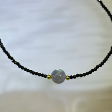 Load image into Gallery viewer, Labradorite Black Spinel Beads Necklace 拉长石灰月光石黑色尖晶石珠链项链