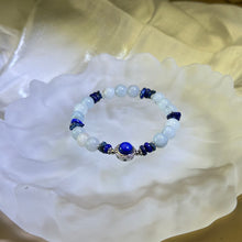 Load image into Gallery viewer, Lapis Lazuli Aquamarine Beads Bracelet 青金石海蓝宝手串