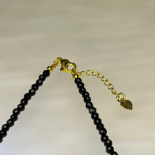 Load image into Gallery viewer, Amber Blossom Pendant Black Spinel Beads Necklace 金珀琥珀牡丹花吊坠黑色尖晶石珠链项链