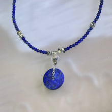 Load image into Gallery viewer, Lapis Lazuli Lucky Buckle Pendant Beads Necklace 青金石平安扣吊坠珠链项链
