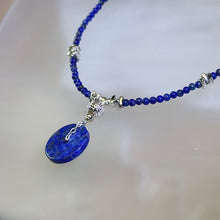 Load image into Gallery viewer, Lapis Lazuli Lucky Buckle Pendant Beads Necklace 青金石平安扣吊坠珠链项链