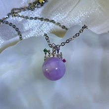 Load image into Gallery viewer, Purple Kunzite Castle Pendant 紫锂辉镶嵌城堡吊坠