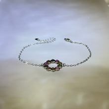 Load image into Gallery viewer, Rainbow Tourmaline Bracelet 彩虹碧玺镶嵌手链