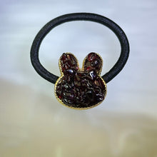 Load image into Gallery viewer, Almandine Garnet Rabbit Hair Tie 酒红石榴石兔子发绳