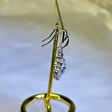 Load image into Gallery viewer, 925 Silver Tanzanite Earrings 坦桑石镶嵌银耳钩