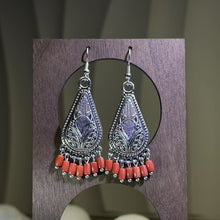 Load image into Gallery viewer, 925 Silver Red Coral Earrings 红珊瑚925银耳钩