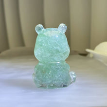 Load image into Gallery viewer, Green Aventurine Resin Winne the Pooh 绿色东陵玉滴胶维尼熊