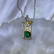 Load image into Gallery viewer, Malachite Bamboo Pendant 孔雀石镶嵌竹节吊坠