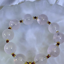 Load image into Gallery viewer, Rose Quartz Almandine Garnet Beads Bracelet 粉水晶酒红石榴石手串