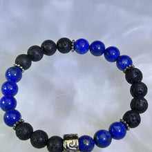 Load image into Gallery viewer, Lapis Lazuli Lava Beads Bracelet 青金石火山石手串