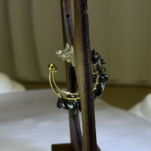 Load image into Gallery viewer, 14K Gold Filled Golden Sheen Obsidian Earrings 金眼黑曜石14K注金耳钉