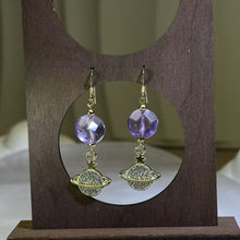 Load image into Gallery viewer, 14K Gold Filled Amethyst Earrings 紫水晶14K注金耳钩