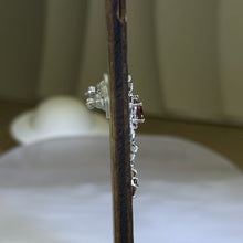 Load image into Gallery viewer, 925 Silver Almandine Garnet Butterflies Earrings 酒红石榴石镶嵌蝴蝶银耳钉