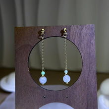 Load image into Gallery viewer, 14K Gold Filled White Jade Earrings 细糯种白色翡翠14K注金耳钉