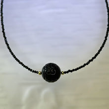 Load image into Gallery viewer, Golden Sheen Obsidian Black Spinel Beads Necklace 金眼黑曜石回纹珠黑色尖晶石珠链项链