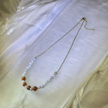 Load image into Gallery viewer, Orange Green Jade Beads Necklace 糯种红翡豆色翡翠珠链项链