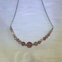 Load image into Gallery viewer, Red Strawberry Quartz Beads Necklace 红色草莓晶珠链项链