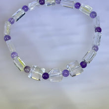 Load image into Gallery viewer, Clear Quartz Amethyst Beads Bracelet 白水晶紫水晶手串