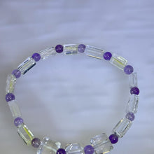 Load image into Gallery viewer, Clear Quartz Amethyst Beads Bracelet 白水晶紫水晶手串
