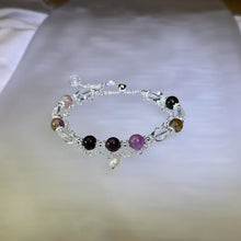 Load image into Gallery viewer, Rainbow Tourmaline Clear Quartz Beads Bracelet 彩虹碧玺白水晶珠链手链