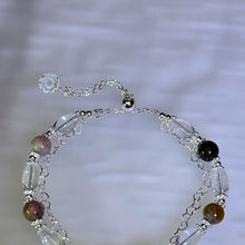 Load image into Gallery viewer, Rainbow Tourmaline Clear Quartz Beads Bracelet 彩虹碧玺白水晶珠链手链