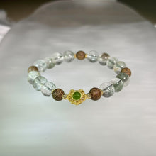 Load image into Gallery viewer, Green Phantom Quartz Argawood Beads Bracelet 绿幽灵水晶沉香木手串