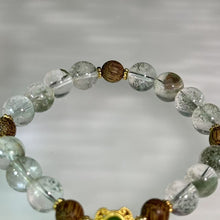 Load image into Gallery viewer, Green Phantom Quartz Argawood Beads Bracelet 绿幽灵水晶沉香木手串