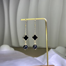 Load image into Gallery viewer, 14K Gold Filled Onyx Earrings 黑玛瑙14K注金耳钩